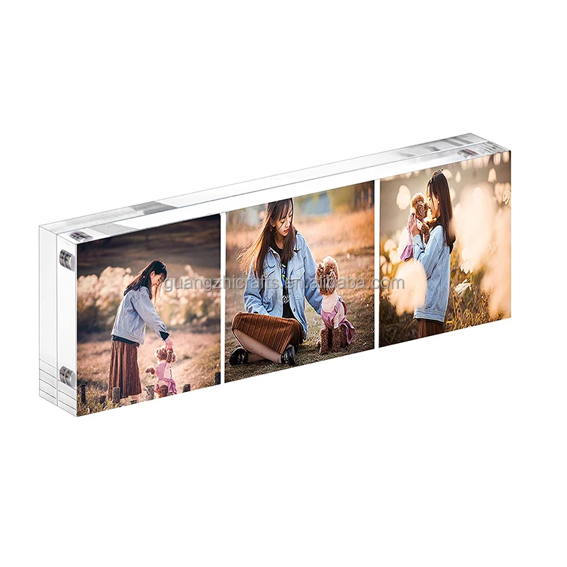 Double Sides Acrylic Magnetic Photo Booth Frame Clear 2x6