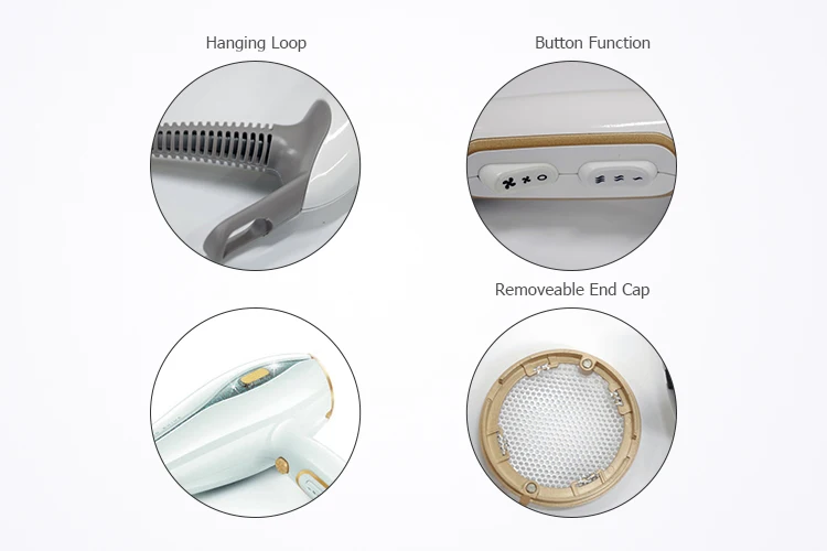 Ionic 2000W Salon-Quality Hair Dryer with Quick-Drying Diamond Retro Blow Dryer Wrap AC Motor for Hotels