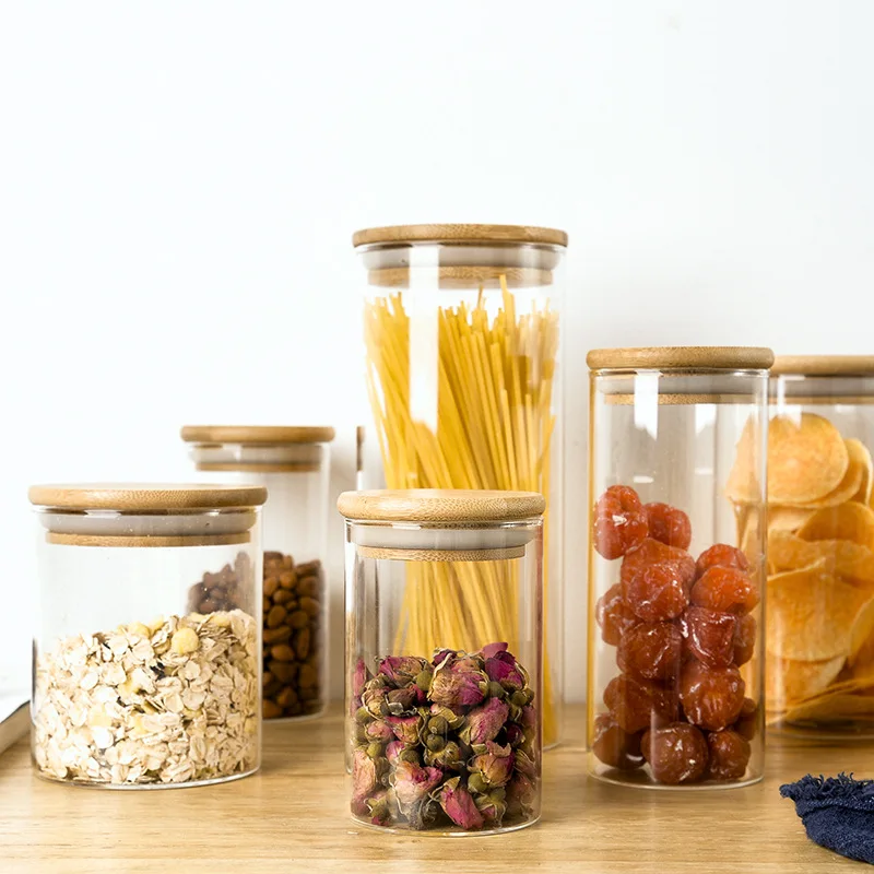 Eco Friendly Borosilicate Glass Storage Jars with Bamboo Lid Food Kitchen  Glass Jar Mason Jar - China Bamboo Lid Glass Jar and Glass Jar price