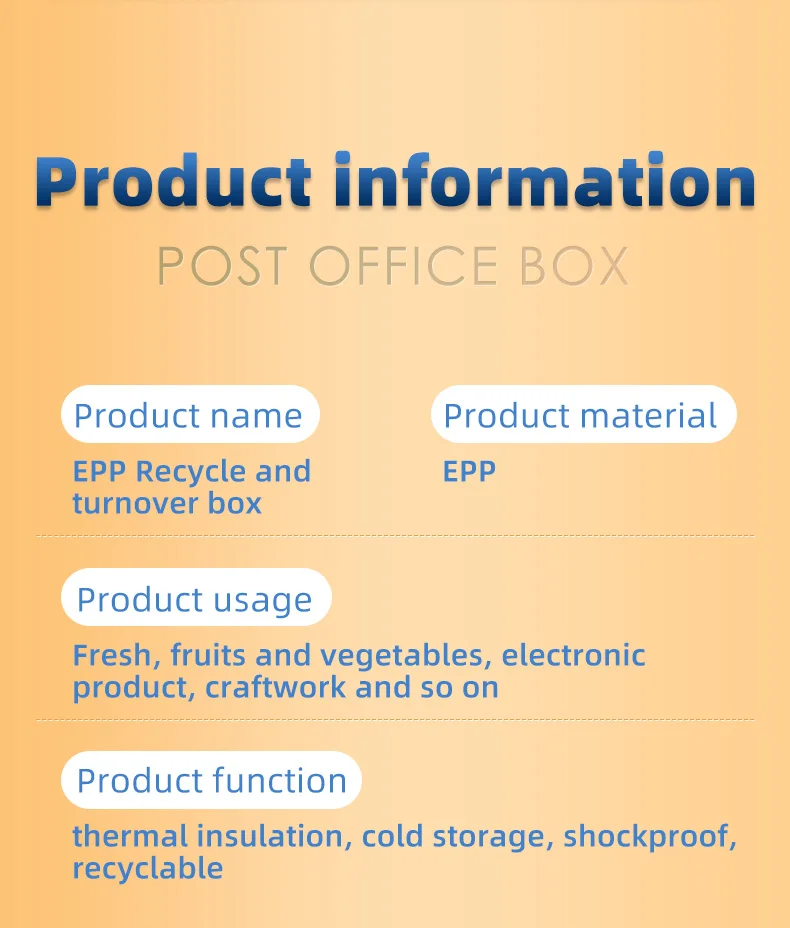 Custom Available Epp Foam Cooler Box Portable Insulated Cooler Box For