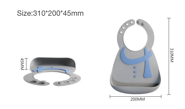 Пользовательские печати водонепроницаемый 6 месяцев силиконовые детские нагрудники с веревкой