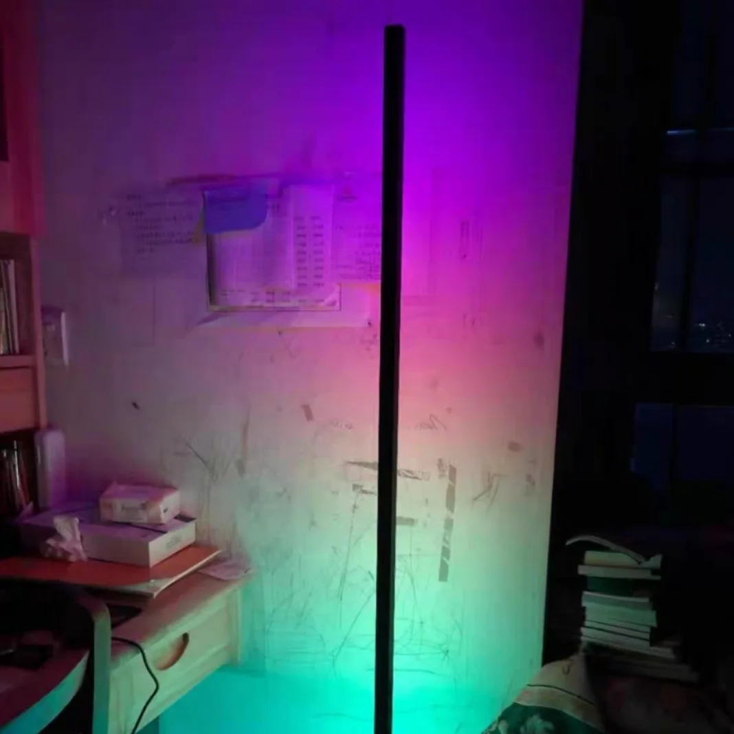 2021 New Etch Designer RGB Rainbow Remote Control Dimming Stand Lighting Led Floor Lamp RGB Corner Sunset Lamp