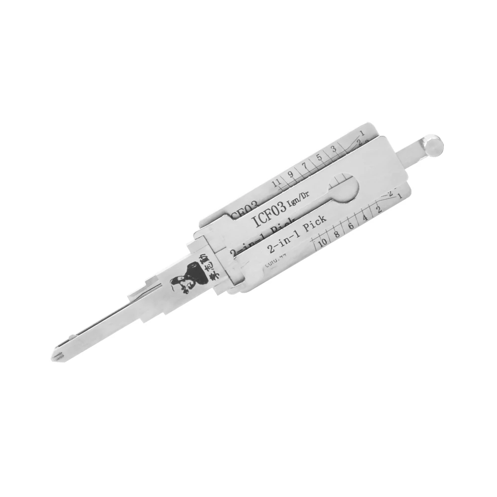 ICF03 Lishi 2-in-1 Lock Pick Set Decoder Lockpick Car Locksmith Supplies for 2005-2011 Old Ford Kuga Car Lock Cylinder