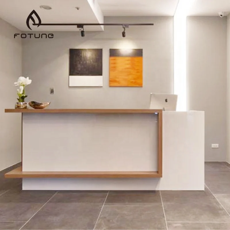 Modern Style Marble Corians Solid Surface Arc-Shaped Reception Desk for Office Workshop Salon Bar Hotel Store Front Counter