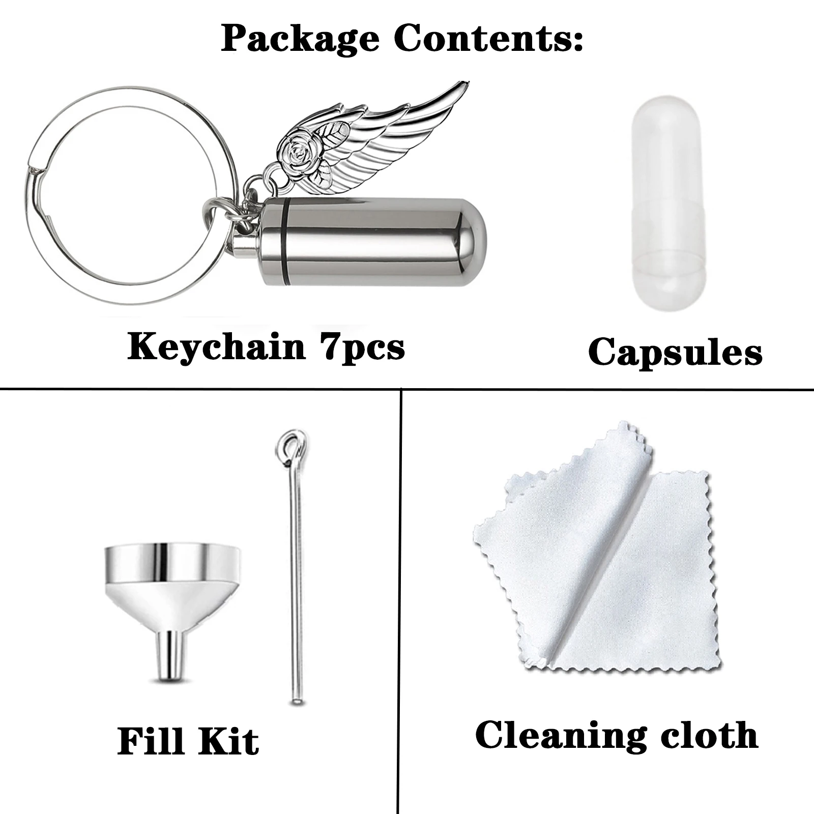 Personalized Cylinder with Wing Paw Cremation Urn Keychain Pendant  Memorial Ashes Keyring Keepsake Jewelry Gift for Women Men