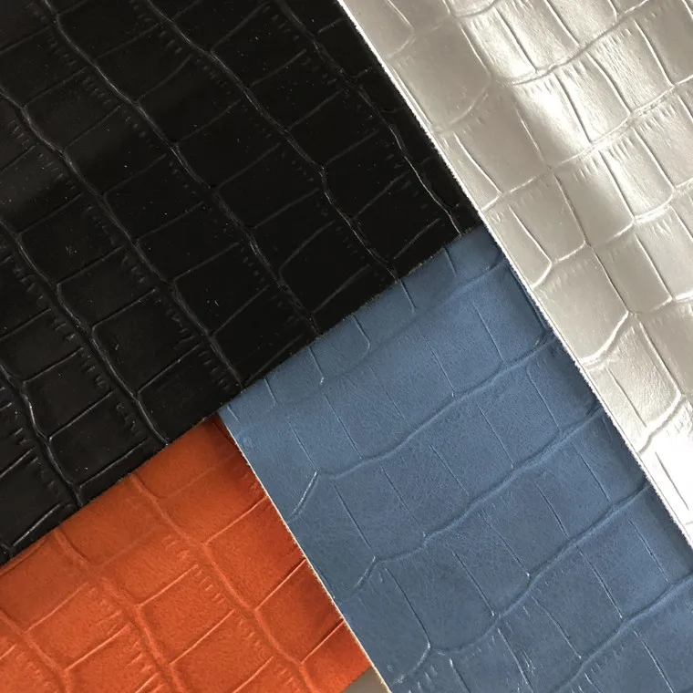 Leather Products Embossed Imitation Crocodile Pu Rexine Leather Waterproof Abrasion-Resistant Anti-Mildew Chair Bag Craft
