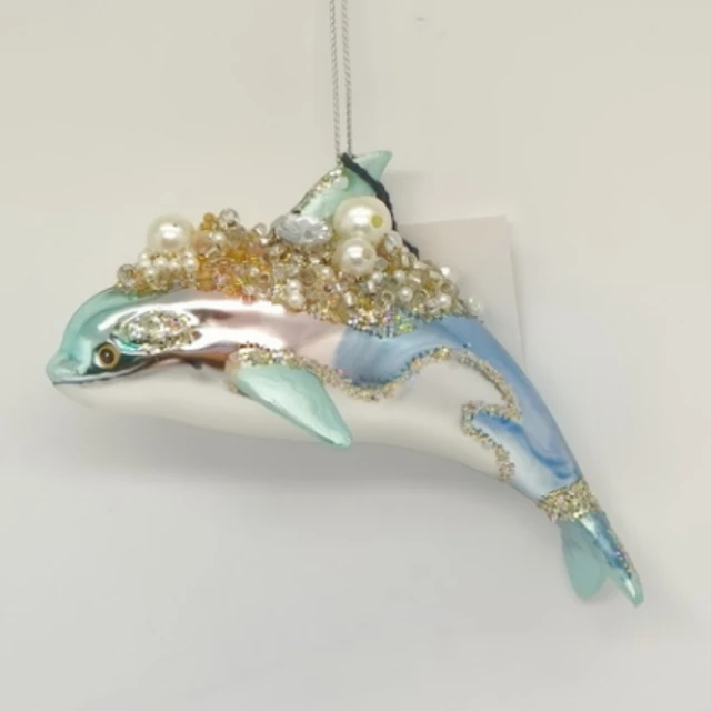 Custom glass blown christmas Marine life ornaments Glass killer whale for christmas tree hanging figurines ornaments decorations