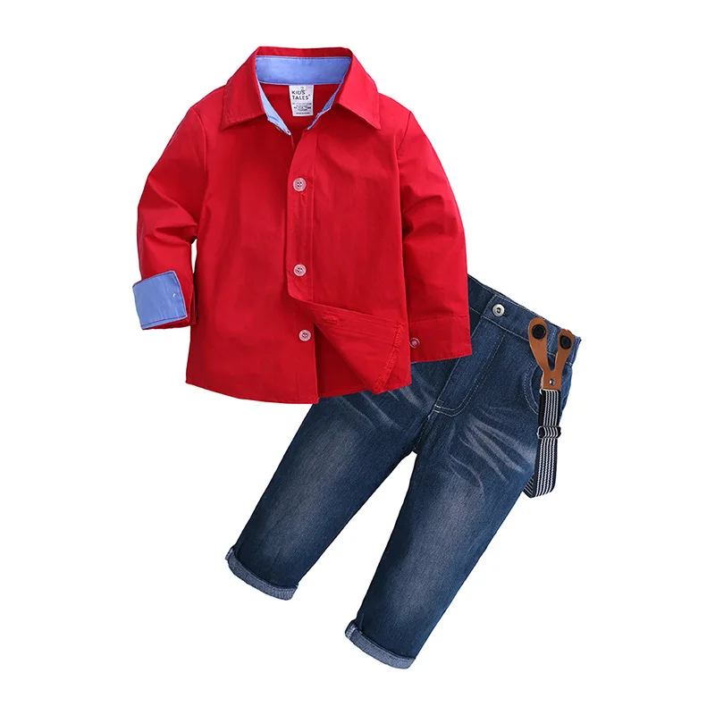 Trẻ Em Boutique Quần Áo Áo Đỏ Jean Pant Suit Outfit Bib Tổng Thể Dài Tay Áo  Trẻ Em Quần Áo Set Toddler Boy Quần Áo Set - Buy Trẻ Em Cửa