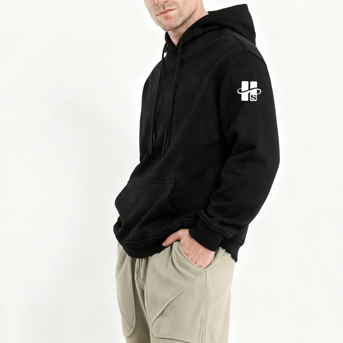 Mens Oversized Hoodie Heavyweight Cotton Fleece Print Pullover Streetwear Hooded Sweatshirt OEM