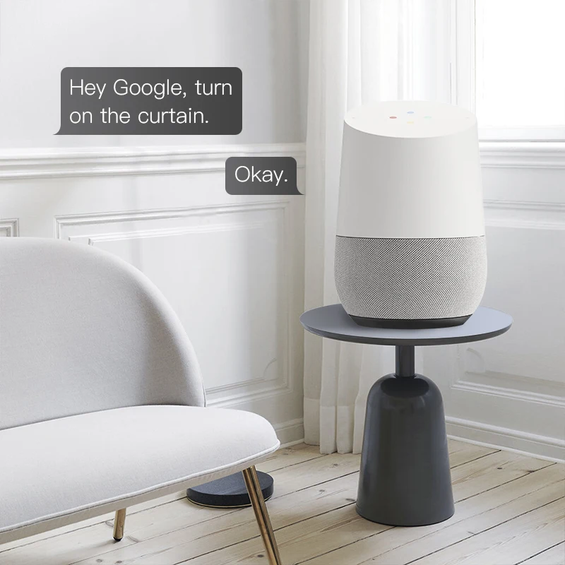 Smart Motorized Curtain System Google Home Alexa Compatible Durable Rails for Ripple Fold Curtains
