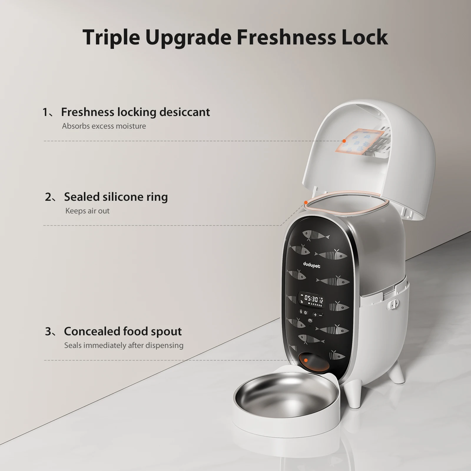 Dudupet Automatic Pet Food & Water Dispenser For Dogs & Cats - 3l