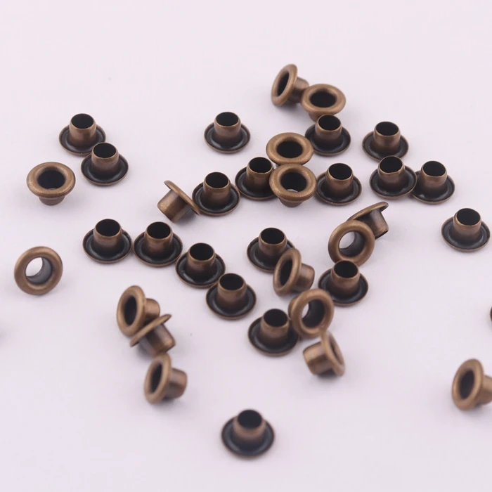 Круглая одежда 3 мм антикварные латунные маленькие металлические люверсы для обуви кружевные покрытие рюкзака 7-10