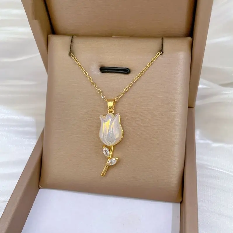 Opal Rose Flower Charm Luxury Temperament Gorgeous Full Diamond