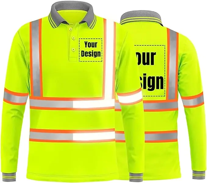 Construction Uniforms Shirt Long Sleeve Hi Vis Reflective Men Road ...