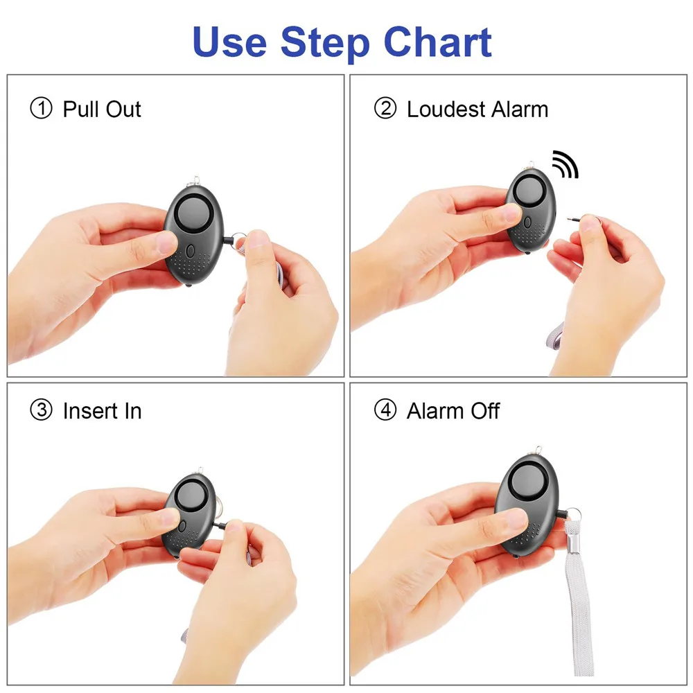 Vantamo Personal Alarms For Women With Strobe LED Light, Extra Loud 130dB Self Defense Keychain With 2 Dynamics, Unique Panic Alarm With Keychain - View #10