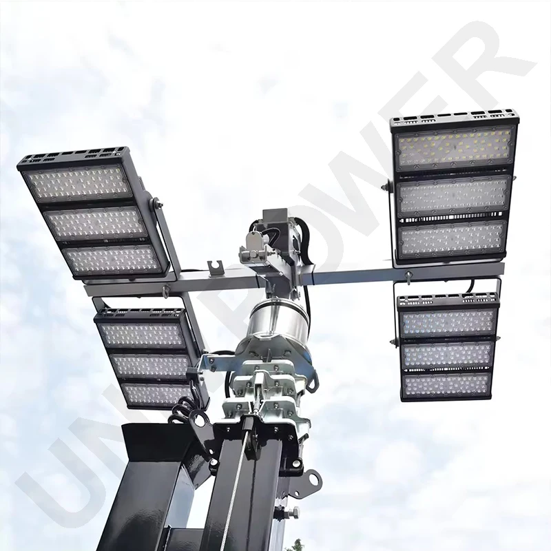9m Mast 4x400W Towable Mobile Light Tower with 5kw Diesel Generator