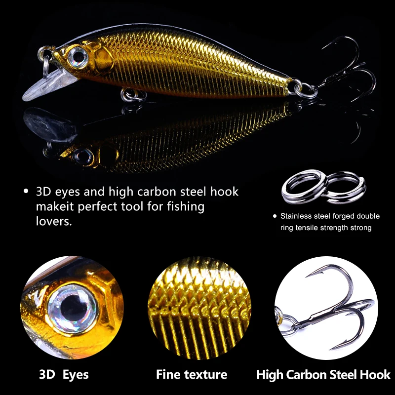 6ピース/セット5cm-3gミニシンキングミノウルアーシンキング人工