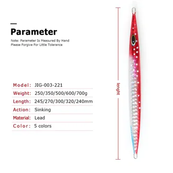 New Style Large Metal Jig Artificial Hard Bait Deep-Sea Boat Fishing Lure 700g Glow-in-the-Dark for Saltwater Fish – Metal Jig – view 4