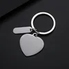 Silver 30mm heart shape+small strip+keychain