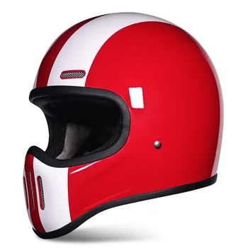 New AD Retro Unisex Full Face Motorcycle Helmet Fiberglass Safety Protection for Road Racing Stylish Motocross Helmets