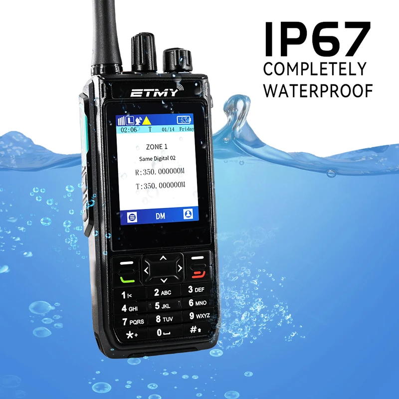 DMR Tier 3 NXDN Trunked Digital Handheld Walkie Talkie Two Way Radio Etmy AP35 GPS Professional AES 256 Encrypted Handheld Radio