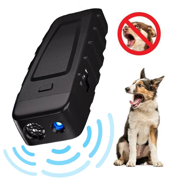 Yeni Yenidən doldurula bilən Sonic Dog Cat Repellent Bark Control Cihaz Suya davamlı Barking Deterrent Outdoor Ultrasonik Köpək Repeller Cihazı