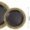 75-inch 19cm black-base gold hollowed-out plate-1 piece