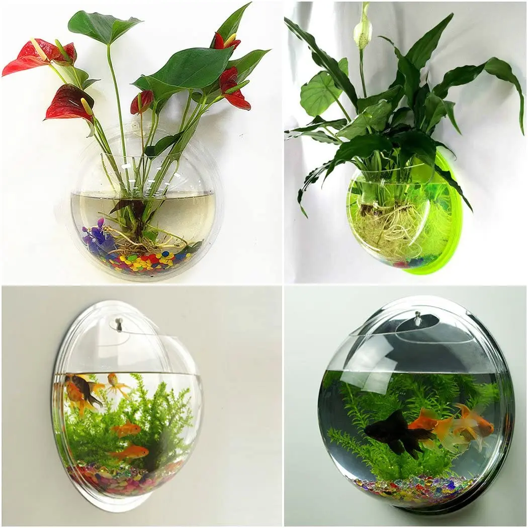 Muurhangende Acryl Transparante Vazen, Muurdecoratie Creatieve Heldere Aquariums, Artistieke Hydrocultuurvaas voor Bloemstuk, Thuis, Kantoor
