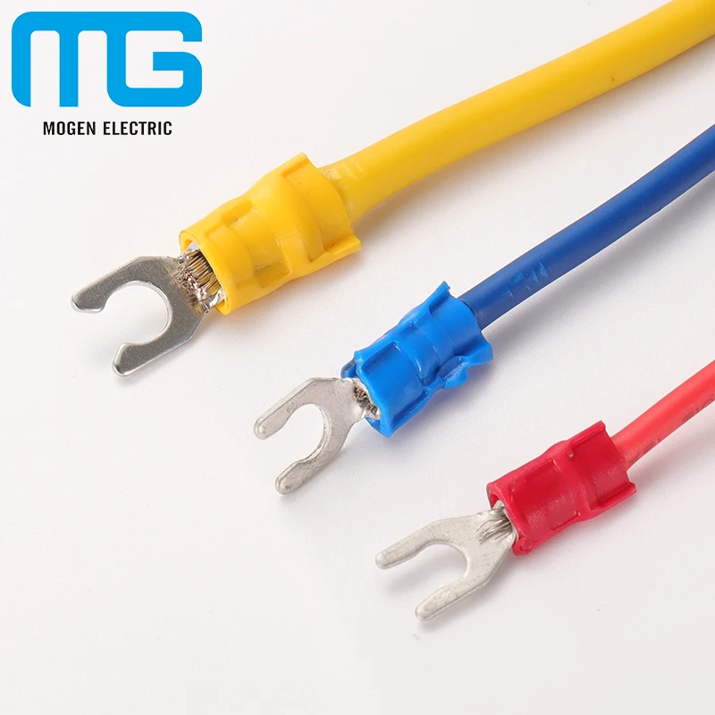 Customized Insulated Lock Spade Terminal Fork Type Made of Durable Copper Material