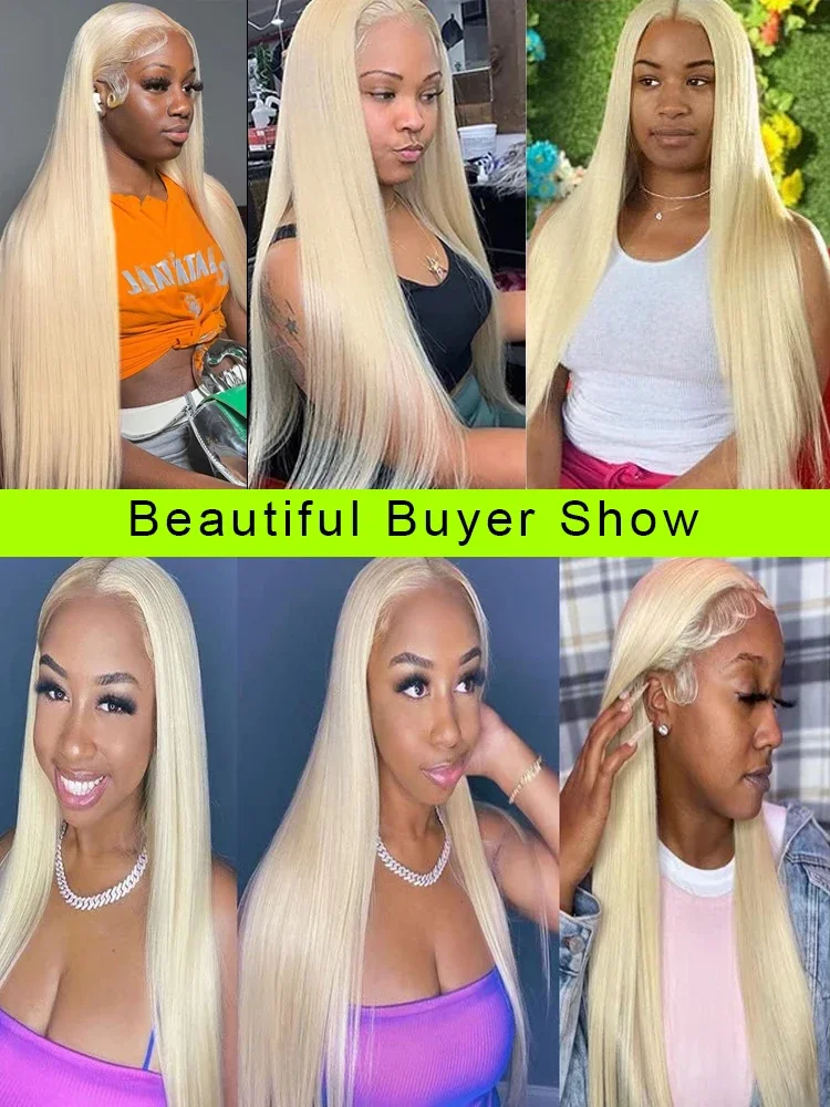 613 HD Lace Frontal Peruk Äkta Hår Honungsblond Transparent Rakt Äkta Hår Lace Front Peruker Äkta Hår_voghion.com