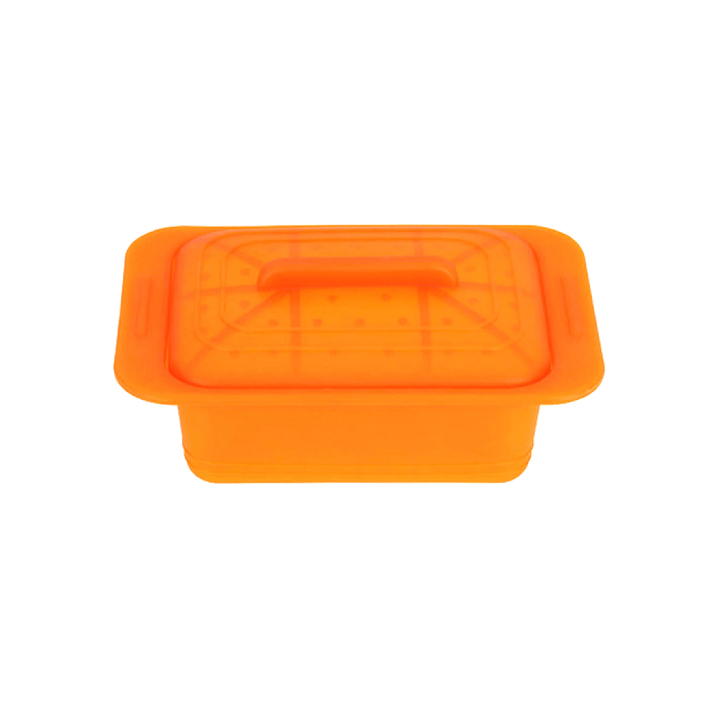 Silicone Steaming Cooking Box with Integrated Drain Tray and Lid for Healthy Steamers