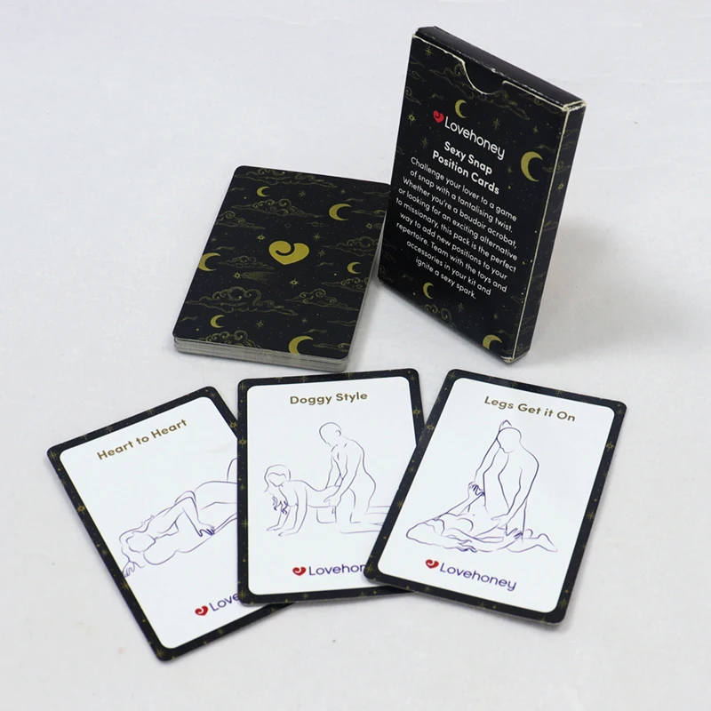 Custom Printed Date Night Adult Sexy Position Black Game Cards Factory Wholesale Popular Sexy 6360