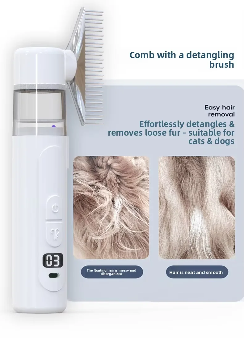product 2 in 1 electric pet flea removal comb 360 rotatable detangling hair brush tick lice mite remover grooming tool for dogs cats-0