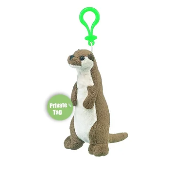 Custom 7 Inch simulation wild Animal soft Clips River otter keychain Stuffed plush toy for Kids Backpack