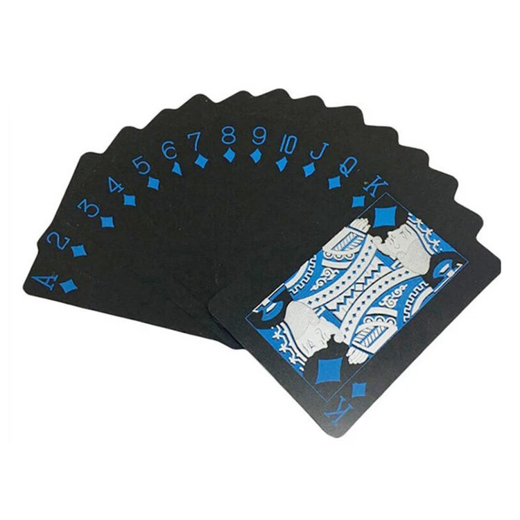 Пластиковые водонепроницаемые ПВХ покерные черные синие игральные карты ktv Подарочная колода для вечеринки прочные покеры золотые красные серебряные игры в покер с пользовательским логотипом