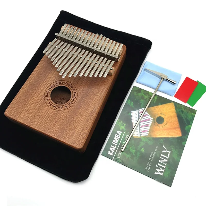 17 Keys sapele kalimba Thumb Piano finger piano Mini Wood acoustic musical instrument