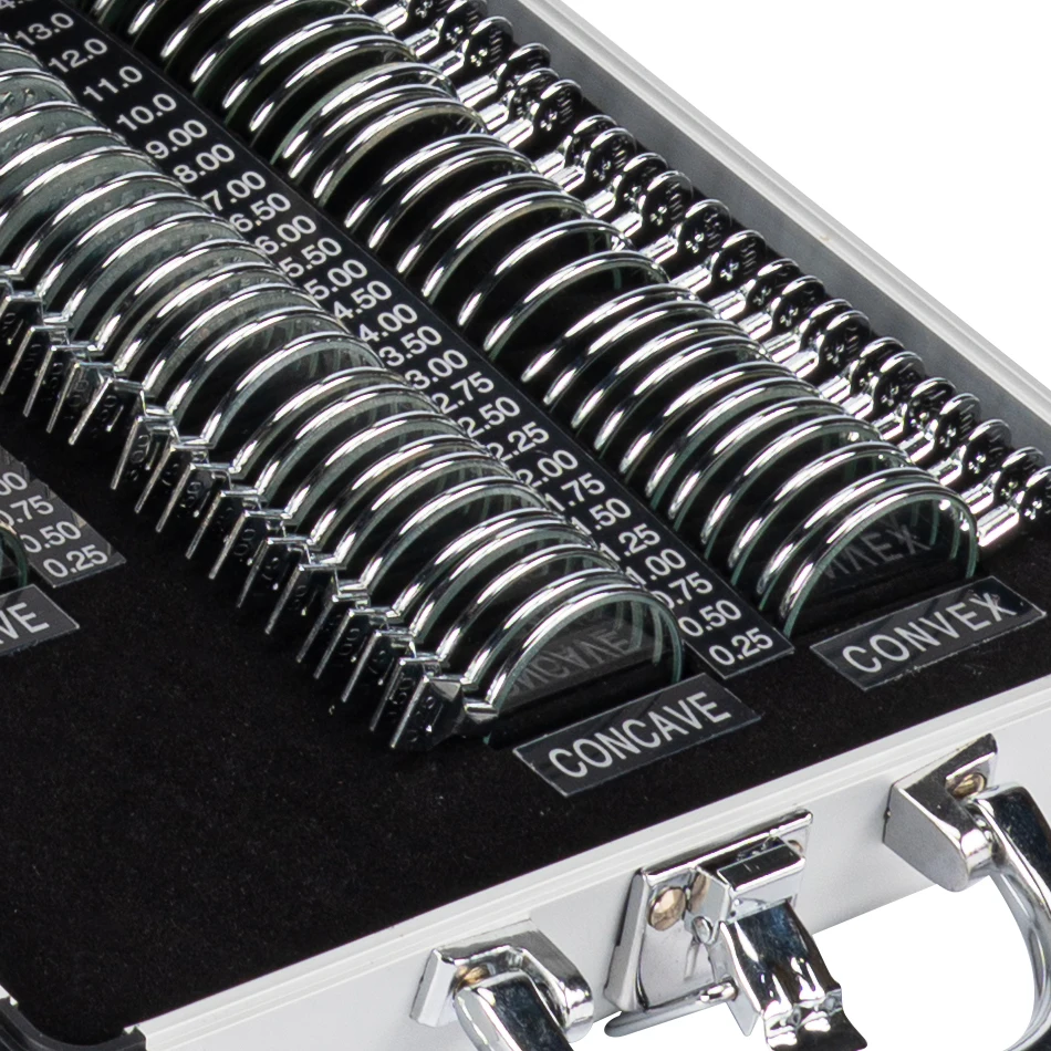 Vision Test Optical Trial Lens Set With Sliver Metal Rim