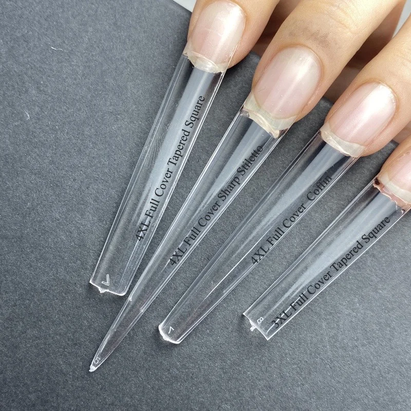Extra Long 6XL 10XL Long Ballet False Nail Full Cover Clear/Natural Stiletto Press on Tips Xxxxxl Square Nail Tips Full Cover