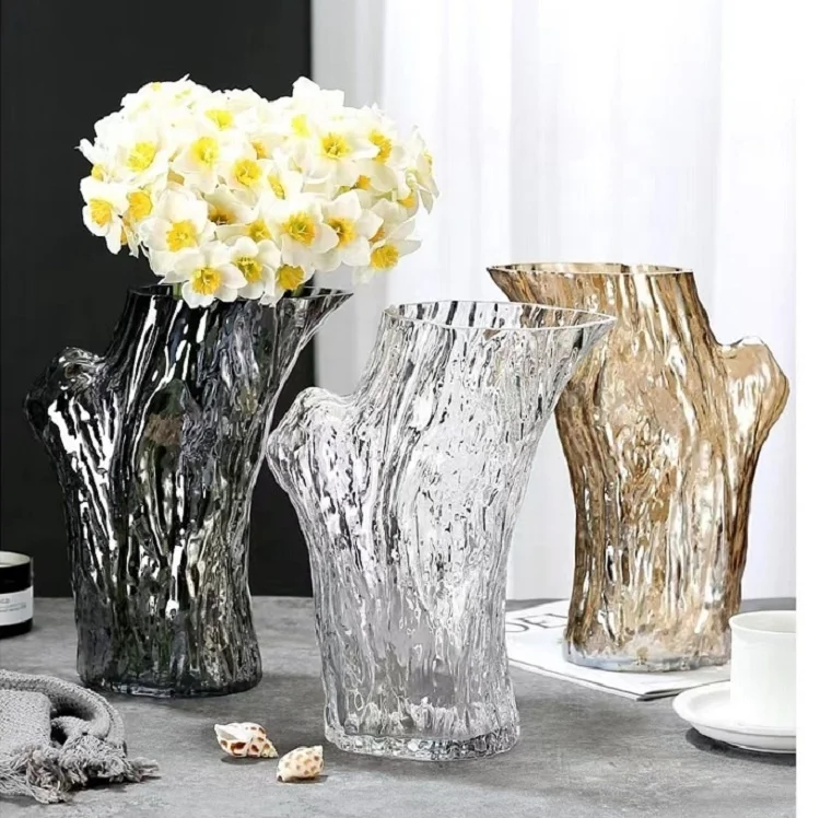 Современный новый дизайн ваза для ствола дерева с узорами пня оптом