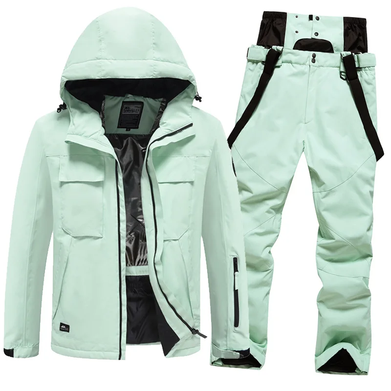 Winter Women And Men's 2 Piece Ski Pants Jackets Set Outdoor Sport