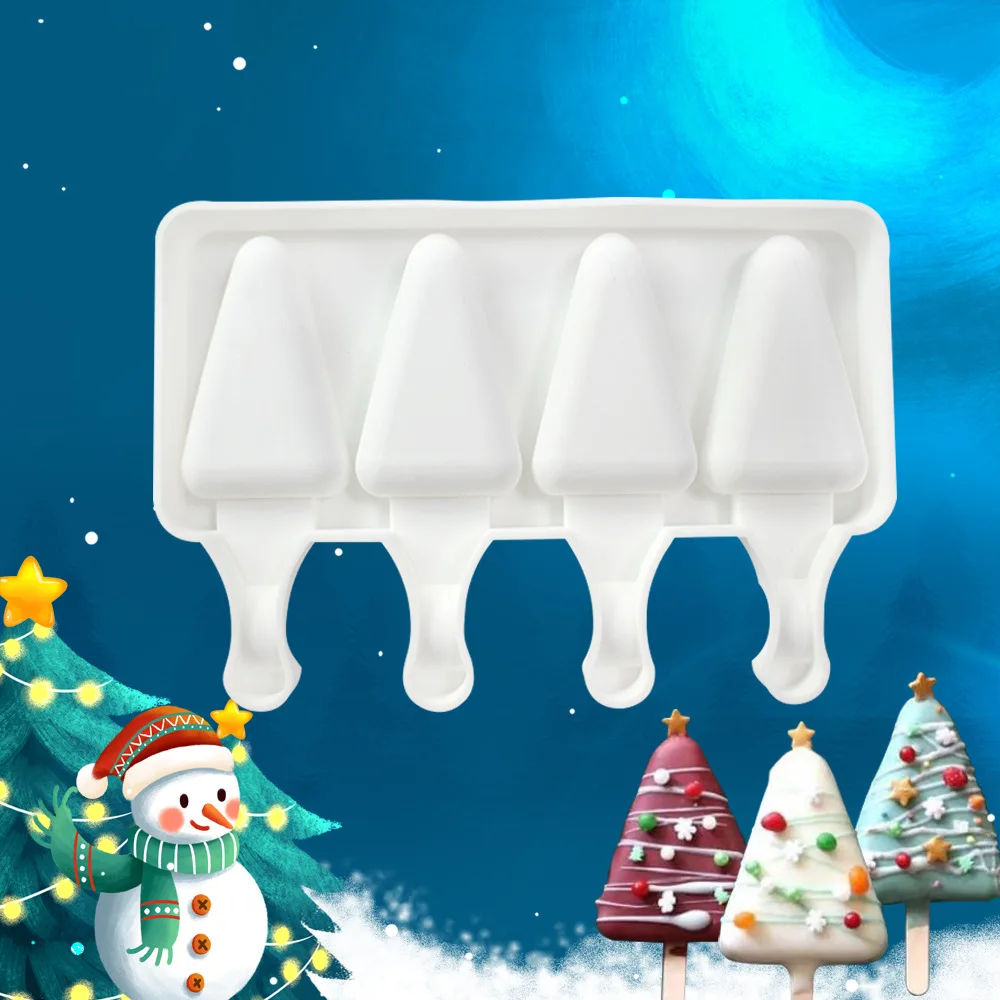 Wholesale DIY Christmas Tree Ice Pop Silicone Molds 