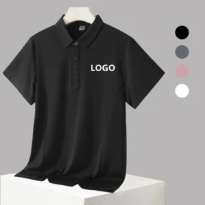 High Quality Formal Cotton Tshirts Luxury Black Custom Logo T-Shirt Streetwear Loose Golf Polo Shirts for Men