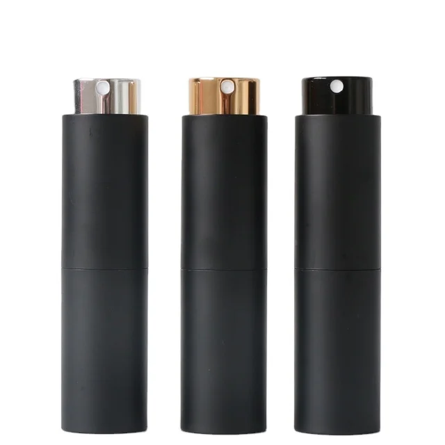 Wholesale 5ml 8ml 10ml 15ml 20ml 30ml Matte Black White Refillable Twist Spray Bottle Mini Travel Perfume Atomizer