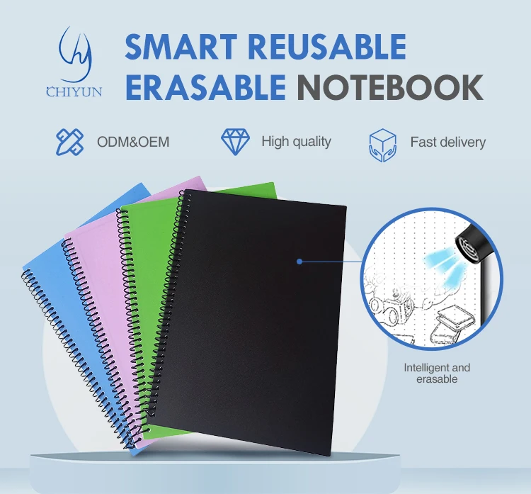 A5 Pu Leather Rocket Book Erasable And Reusable Planner Smart Notebook