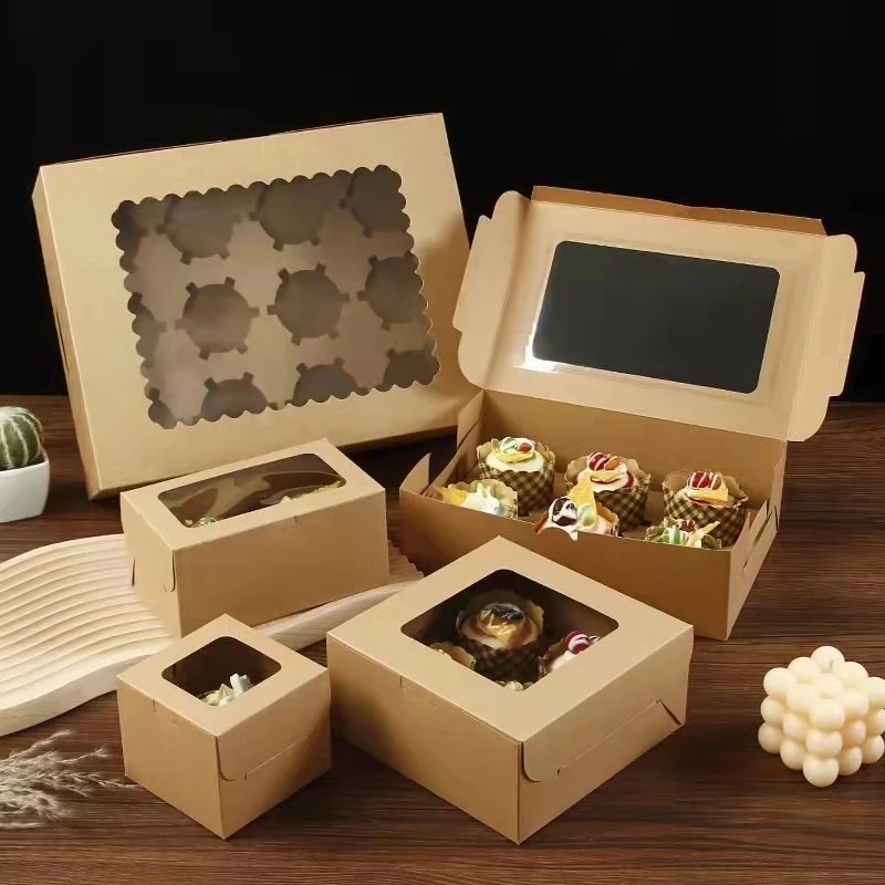Custom Cupcake Box with PVC Window Versatile & Foldable Packaging