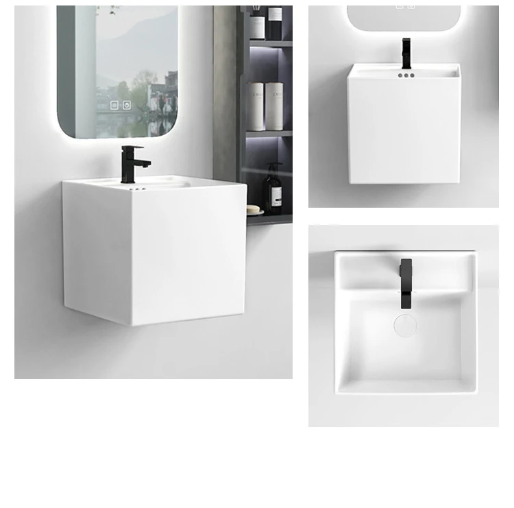 High quality sanitary ware modern bathroom ceramic white color wall mount basin art hand washbasin sink wall hung basin manufacture