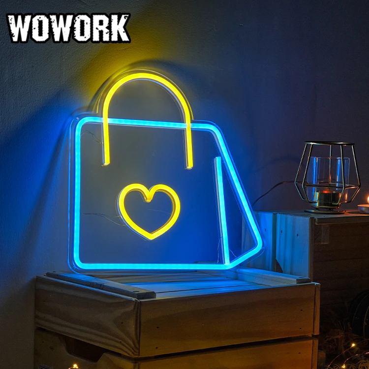 2023 WOWORK factory pattern 5v usb small wall hanging neon lights manufacturer led neon flex sign for home decoration