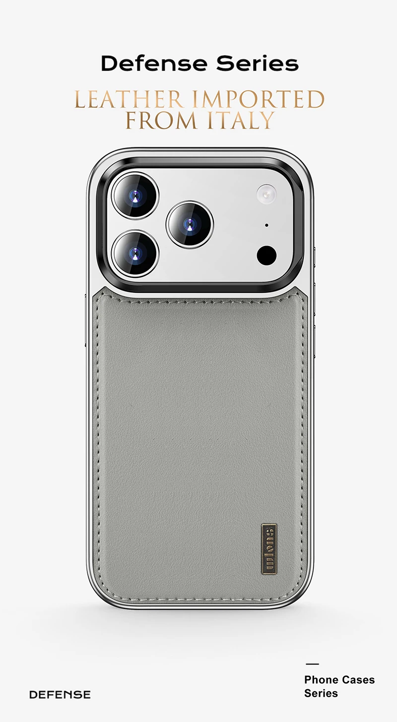 product premium leather cover with wireless charging luxury magnetic case with rotatable lens bracket elegant design for iphone 17 pro-2