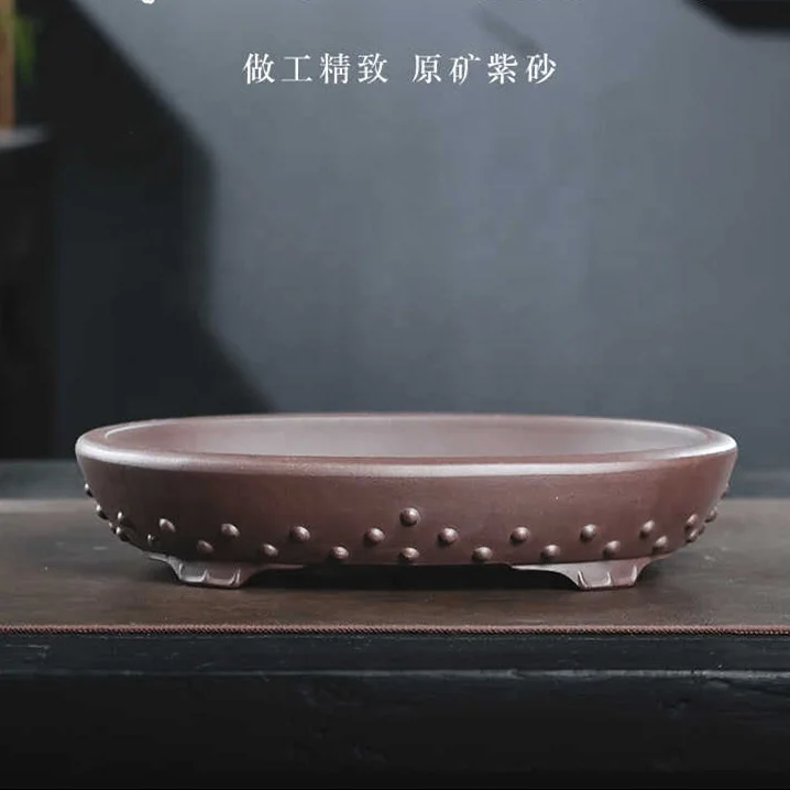 Yixing Unglazed Bonsai Pots - Classic Oval Designs