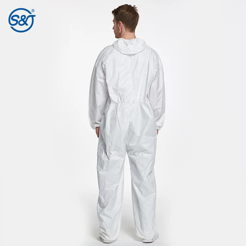SJ Disposable Protective Coveralls 3 protection Suit PPE Safety Clothing CE EN13034 Microporous Coverall Suit OEM Wholesale